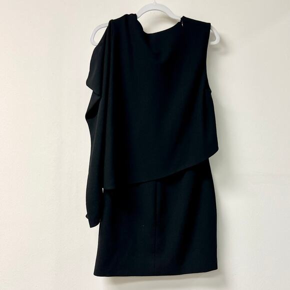 Tom Ford 100% Virgin Wool Asymmetric Shift Mini Dress Black Women's 42 / US 6 - Picture 6 of 6